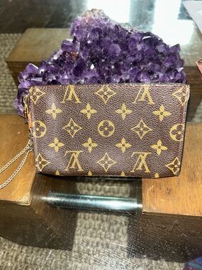 Louis Vuitton Monogram Canvas Coin Pouch in Brown and Gold